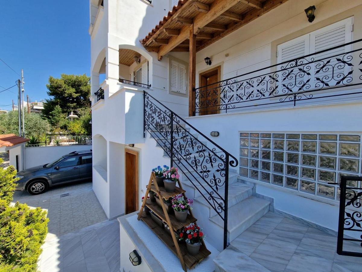 Villa Liana : Luxury Villa With Fantastic Sea View, Near Airport Porto Rafti Bagian luar foto