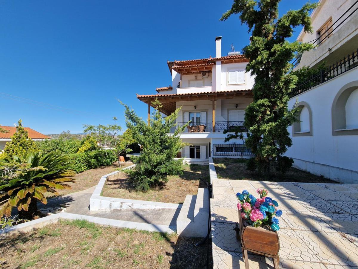 Villa Liana : Luxury Villa With Fantastic Sea View, Near Airport Porto Rafti Bagian luar foto